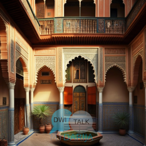 Moroccan art oil paint mydarija architecture