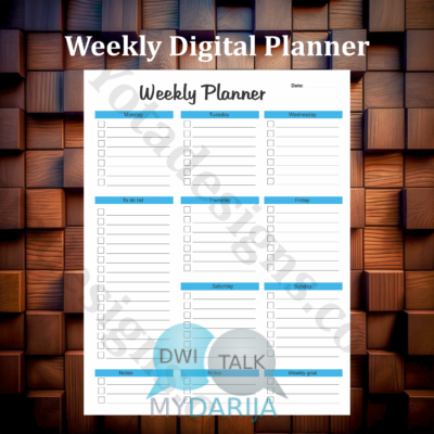 weekly planner 1 w